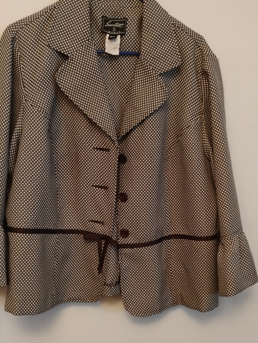 Sweet Cream & Black Polka Dot Peplum Blazer